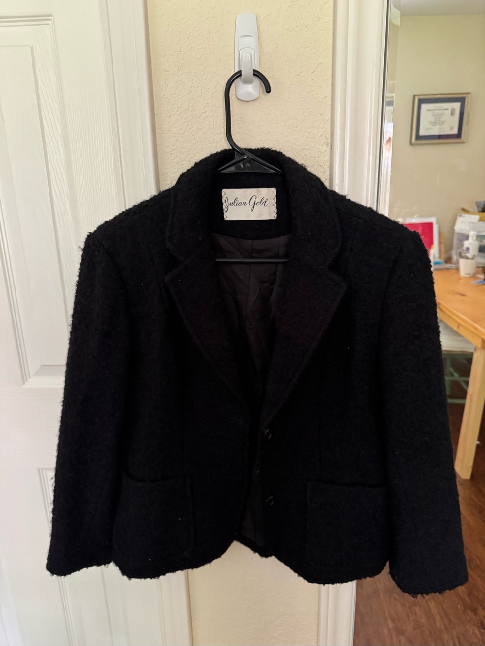 Black Textured Women's Blazer